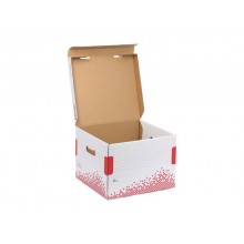 Scatola archivio Esselte SPEEDBOX con coperchio integrato bianco/rosso 32,5x26,3x36,7 cm - 623912 (Conf.15)