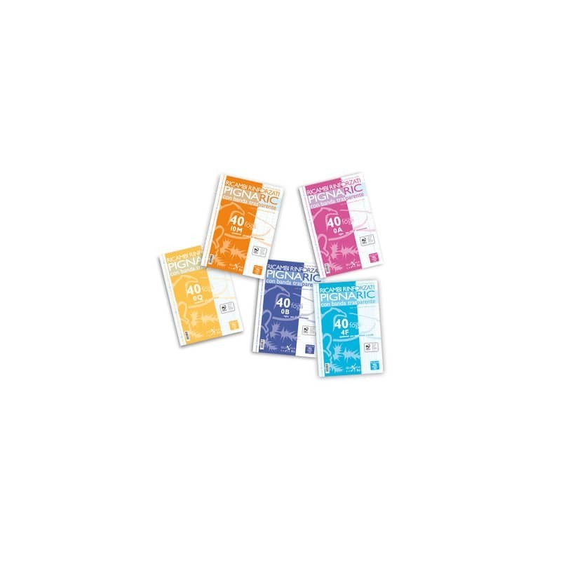 Ricambi per quaderni Pignaric Pigna a 4 fori 80 g/m² A4 4mm Conf. 40 fogli - 02194594M