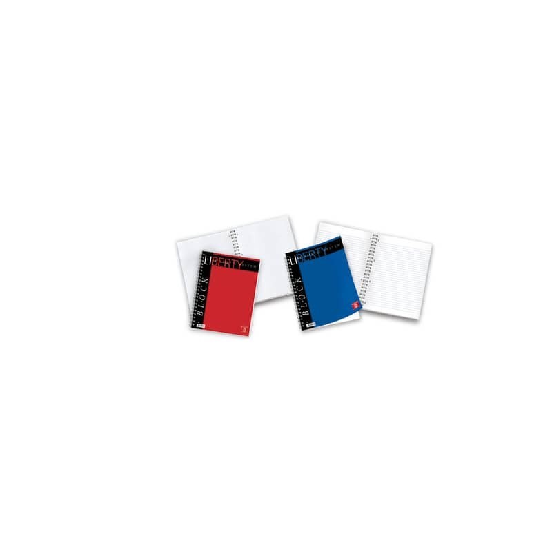 Blocco spiralato 100 fogli Pigna Liberty a 4 fori A4 5mm 01016515M (Conf.5)