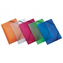 Cartellina a 3 lembi con elastico FAVORIT Lumina 22x30 cm - dorso espandibile 0-3 cm trasp. - 400116645 (Conf.5)