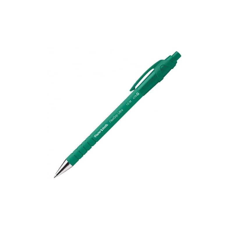 Penna a sfera a scatto Paper Mate Flexgrip Ultra M 1,0 mm verde S0190453 (Conf.12)