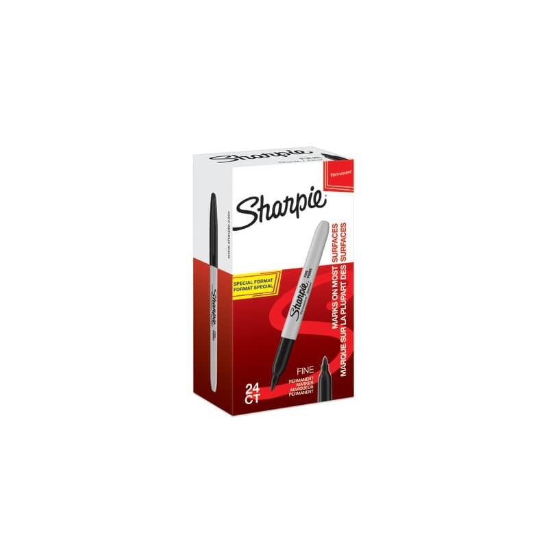 Marcatori permanente Sharpie Fine F punta conica 1 mm nero special pack 24 pezzi - 2077128