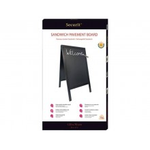 Lavagna da terra a gesso liquido Securit® Sandwich in legno 70x120 cm nero - SBS-BL-120