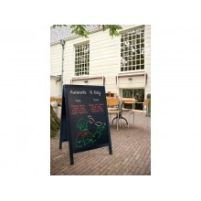 Lavagna da terra a gesso liquido Securit® Sandwich in legno 70x120 cm nero - SBS-BL-120