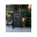 Lavagna da terra a gesso liquido Securit® Sandwich in legno 70x120 cm nero - SBS-BL-120