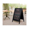 Lavagna da terra a gesso liquido Securit® Sandwich in legno 70x120 cm nero - SBS-BL-120