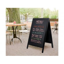 Lavagna da terra a gesso liquido Securit® Sandwich in legno 70x120 cm nero - SBS-BL-120