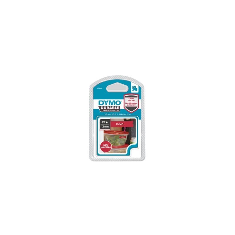 Nastro per etichettatrici Dymo D1 Durable 12 mm x 3 m bianco/rosso 1978366
