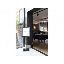 Espositore luminoso a LED Securit® Black Star in metallo 46x41x136 cm nero MCS-4A4-BL-SET