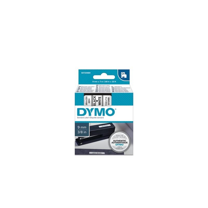 Nastro per etichettatrici Dymo D1 9 mm x 7 m nero/bianco S0720680