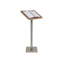 Leggio portamenù Securit® in legno e acciaio 54x36x115 cm naturale MCS-115-TE