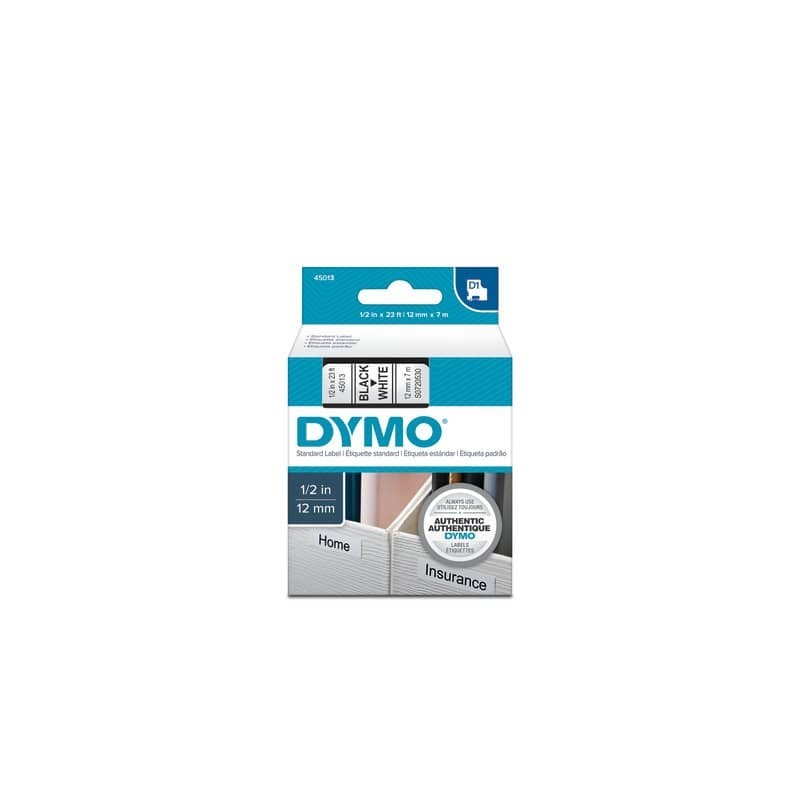 Nastro per etichettatrici Dymo D1 12 mm x 7 m nero/bianco S0720530