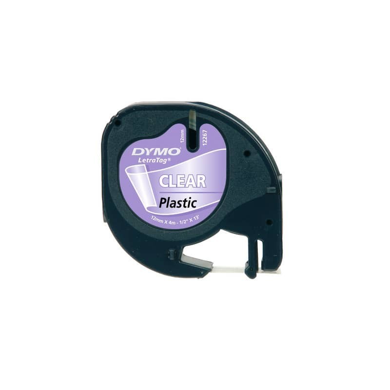 Nastro per etichettatrici Dymo LetraTag plastica 12 mm x 4 m nero/trasparente S0721530