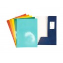 Cartelline a 2 lembi 4Mat 32x24 cm in cartoncino plastificato 300 g/m² blu conf. da 10 pezzi - 3760 01
