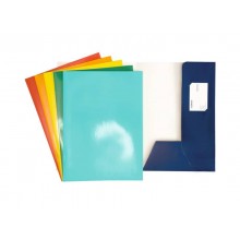 Cartelline a 2 lembi 4Mat 32x24 cm in cartoncino plastificato 300 g/m² blu conf. da 10 pezzi - 3760 01