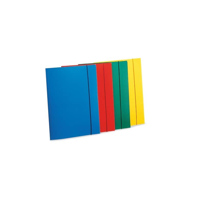 Cartellina a 3 lembi LEONARDI cordonatura multipla e chiusura con elastico A4 rosso - U110RO (Conf.10)