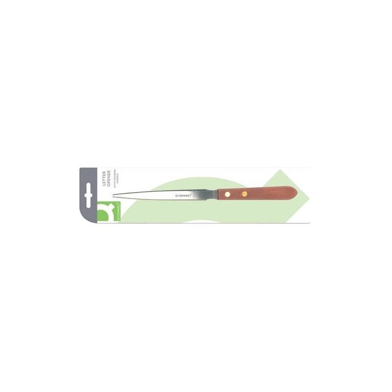 Apribuste tagliacarte in blister Q-Connect acciaio/legno 21,5 cm KF03985