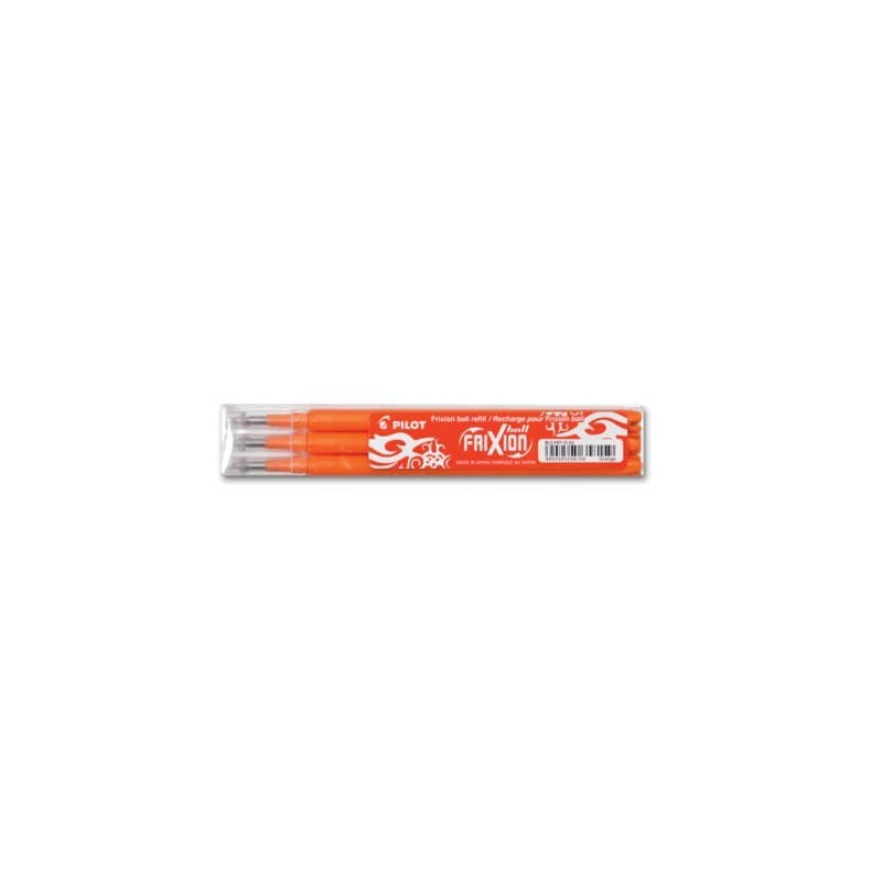 Refill penne a sfera Pilot Frixion Ball e Clicker 0,7 mm arancio Set 3 pezzi - 006647
