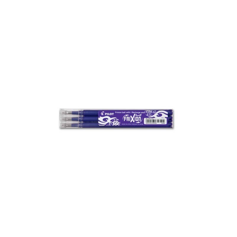 Refill penne a sfera Pilot Frixion Ball e Clicker 0,7 mm viola Set 3 pezzi - 006646