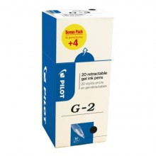 Penna gel a scatto Pilot Gel G-2 0,7 mm nero Value Pack 16+4 GRATIS - 000017