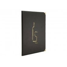 Carta vini Securit® Classic in similpelle A4 nero MC-CRWC-BL