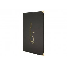 Carta vini Securit® Classic in similpelle A4 nero MC-CRWC-BL