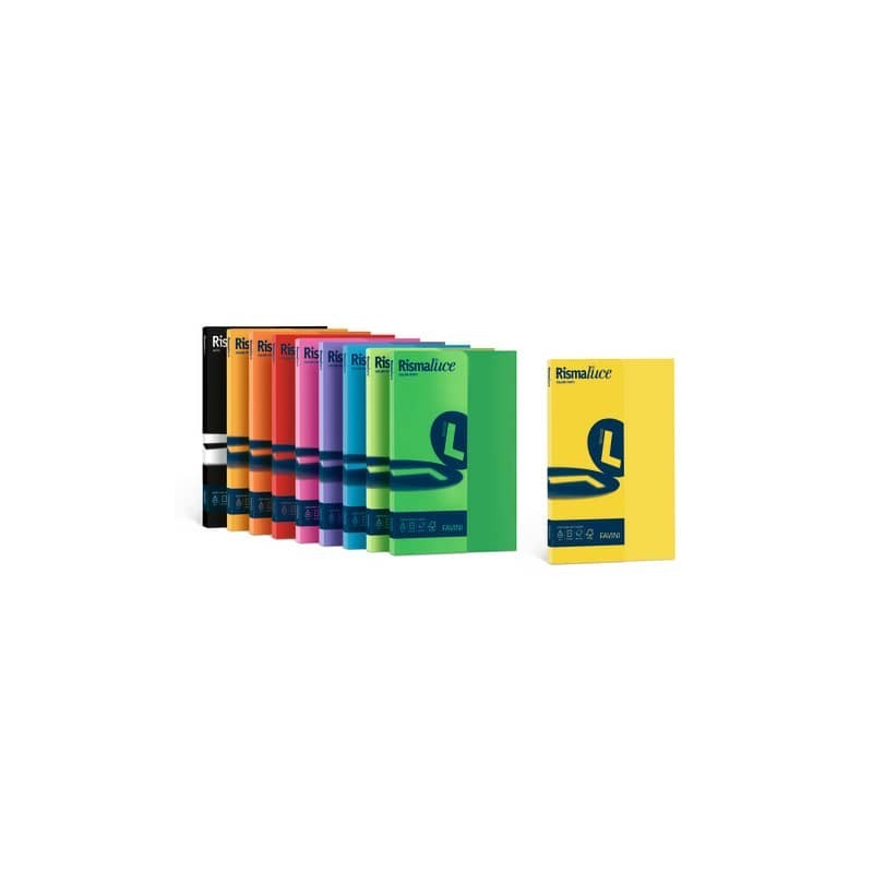 Carta colorata Favini Rismaluce colori forti 200 g/m² A4 giallo sole 53 50 fogli - A69B544