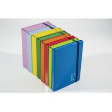 Cartella a 3 lembi con elastico piatto BREFIOCART NEW COLOR 25x35 cm dorso 7 cm verde chiaro - 0221307.VC (Conf.6)