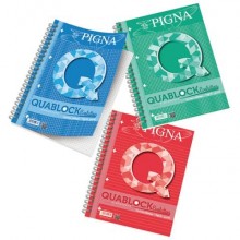Quaderno 50 fogli a 4 fori PIGNA Quablock Evolution Skip A4 a quadr. 5M assortiti - 02112175M (Conf.5)