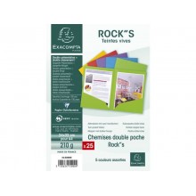 Cartelline doppia tasca Exacompta ROCK"S cartoncino 210 g/m² A4 colori assortiti conf. 25 - 415000E