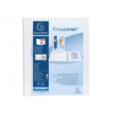 Raccoglitore personalizzabile Exacompta A4 maxi Kreacover 4 anelli a D bianco 30 mm - 51942E
