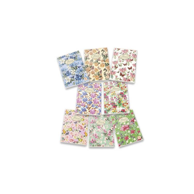 Quaderno a righe 42 fogli PIGNA Maxi Nature Flowers A4 1R assortiti 02298851R (Conf.10)