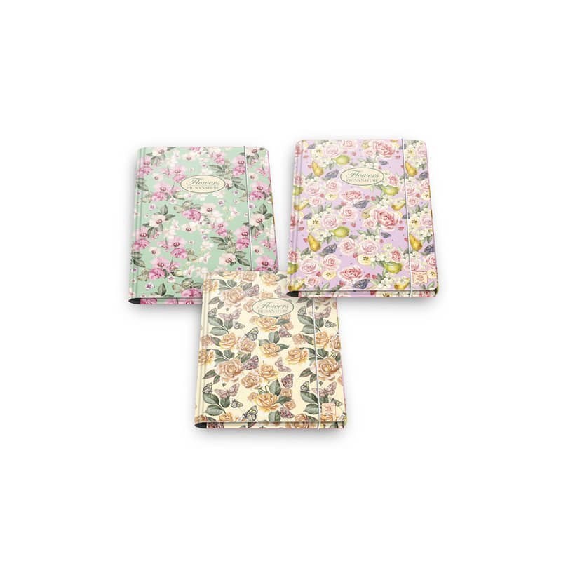 Cartella a 3 lembi PIGNA Nature Flowers con elastico assortiti 00547973L (Conf.6)