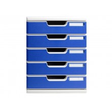 Cassettiera Exacompta MODULO Classic 5 cassetti 28,8x35x32 cm grigio/blu 301003D