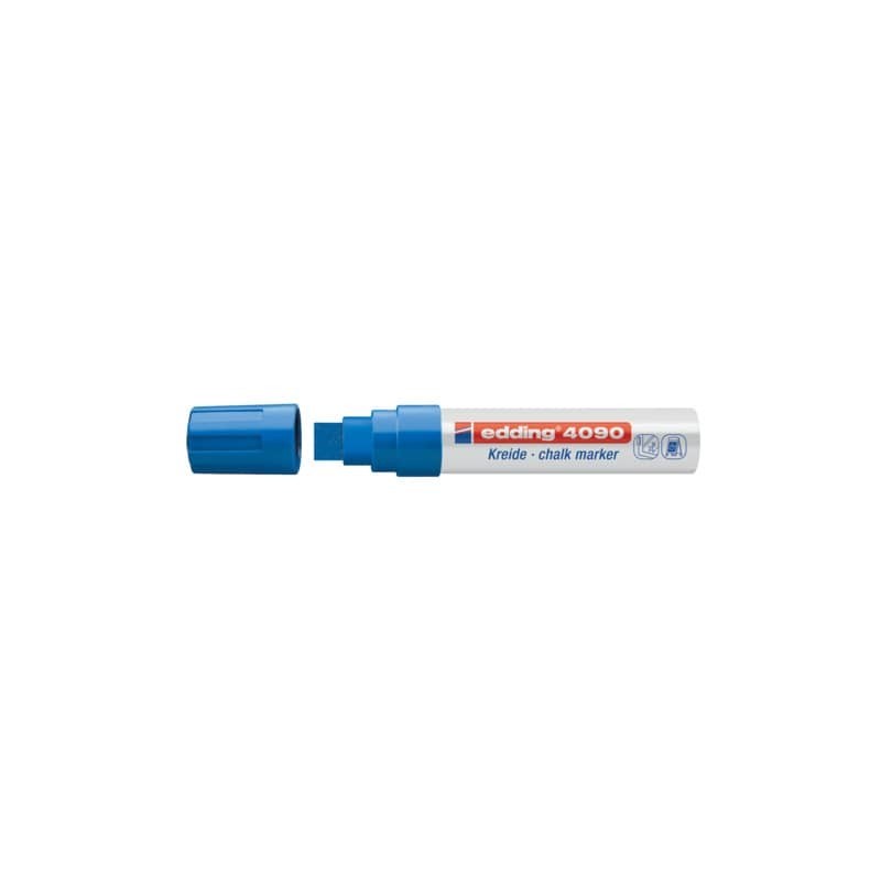 Marcatore a gesso liquido edding 4090 punta scalpello 4-15 mm blu E-4090 003