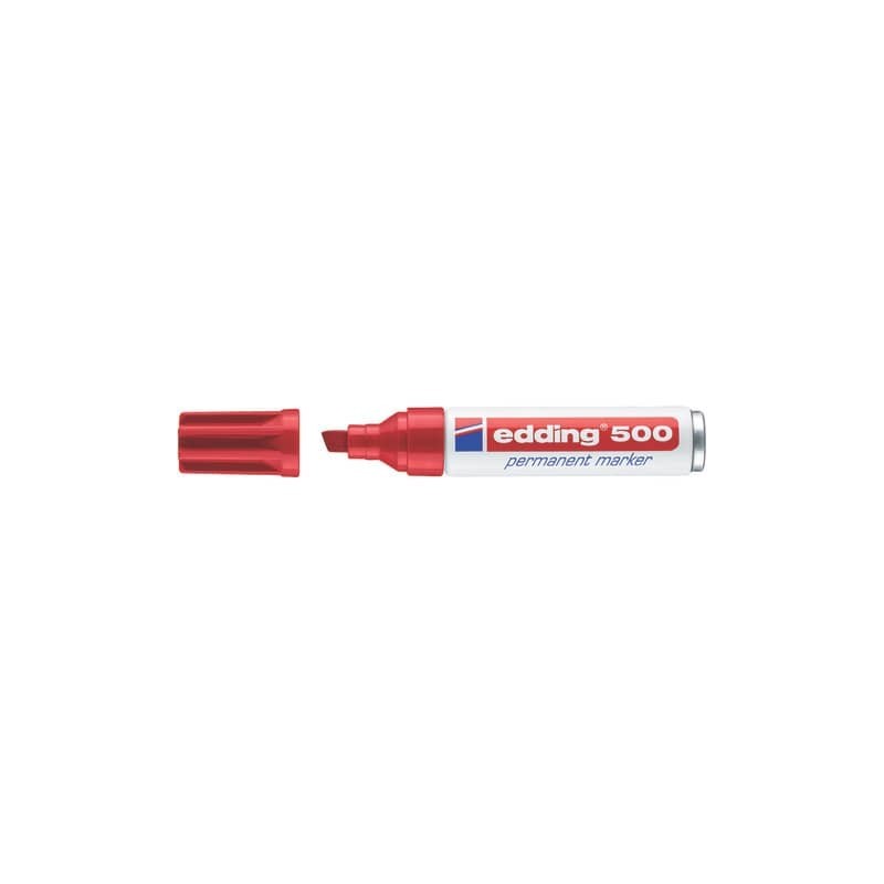 Marcatore permanente edding 500 punta scalpello 2-7 mm rosso E-500 002