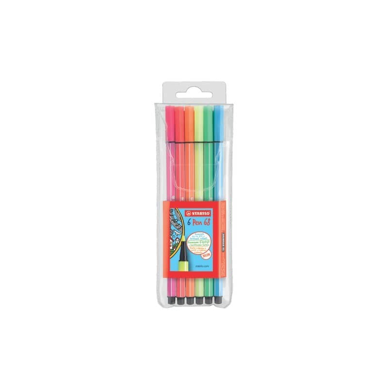 Pennarelli Stabilo Pen 68 1 mm assortiti  Conf. 6 pezzi - 6806-1
