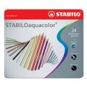 Matite colorate acquarellabili Stabilo aquacolor® scatole in metallo assortiti Conf. 24 pezzi - 1624-5