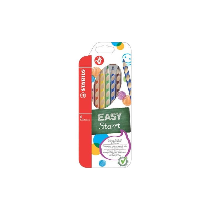 Matite colorate Stabilo EASYcolors per destrorsi assortiti astuccio da 6 - 332/6