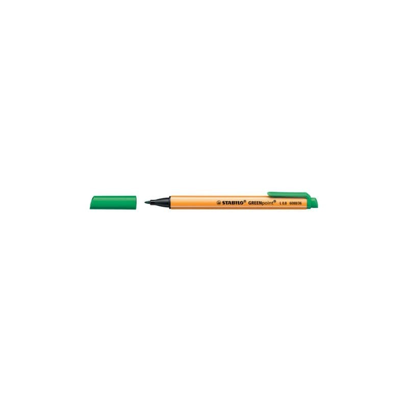 Penna con punta in fibra Stabilo GREENpoint 0,8 mm verde 6088/36