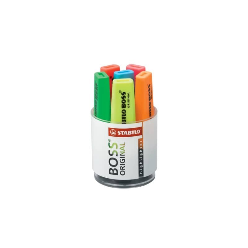 Evidenziatori Stabilo Boss Original 2-5 mm assortiti Cilindro in plastica con 6 pezzi - 7006