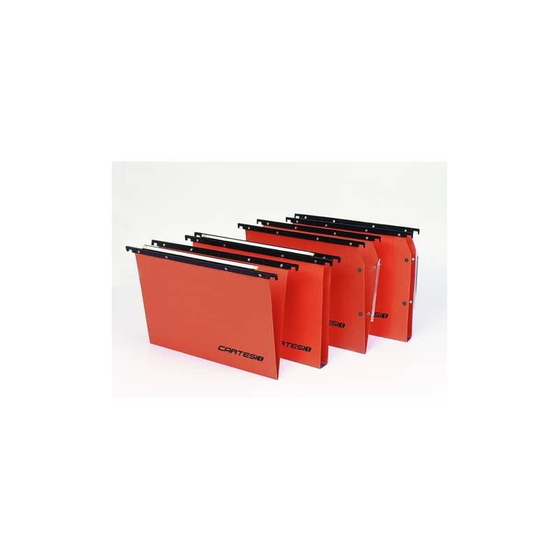 Cartelle sospese laterali per armadi CARTESIO PLUS 33 cm fondo a V arancio Cf. 25 pezzi - 314 M Link -A2