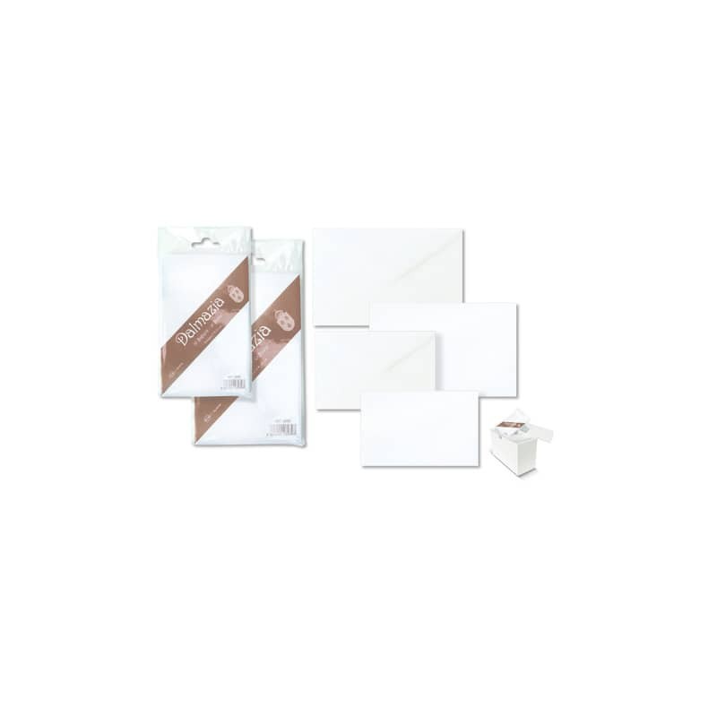 Biglietti con busta Ellebi - Sadoch Dalmazia "formato 4" 7,5x11 cm bianco Conf. 10 pezzi - 8034 (Conf.25)
