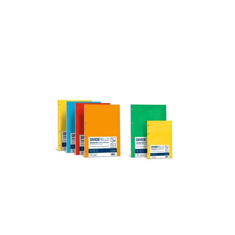 Divisore FAVINI Dividerello 20 tasti raccoglitori 10 col. assortiti 22x30cm 220 gr/mq  Conf. 20 pezzi - A56Y304
