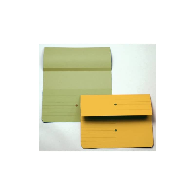 Cartelline con tasca 4Mat A4 in carta woodstock 225 g/m² dorso 3 cm giallo conf. da 10 pezzi - 3240 04