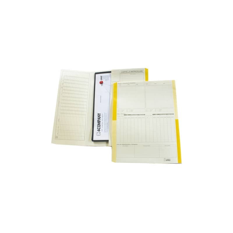 Cartelline matricolari 4Pro A4 in carta di cellulosa 225 g/m² dorso 2 cm giallo conf. da 50 pezzi - 4075