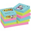 Foglietti riposizionabili Post-it® Super Sticky Cosmic 47,6x47,6 mm assortiti conf. 12 blocc. da 90 ff - 622-12SS-COS