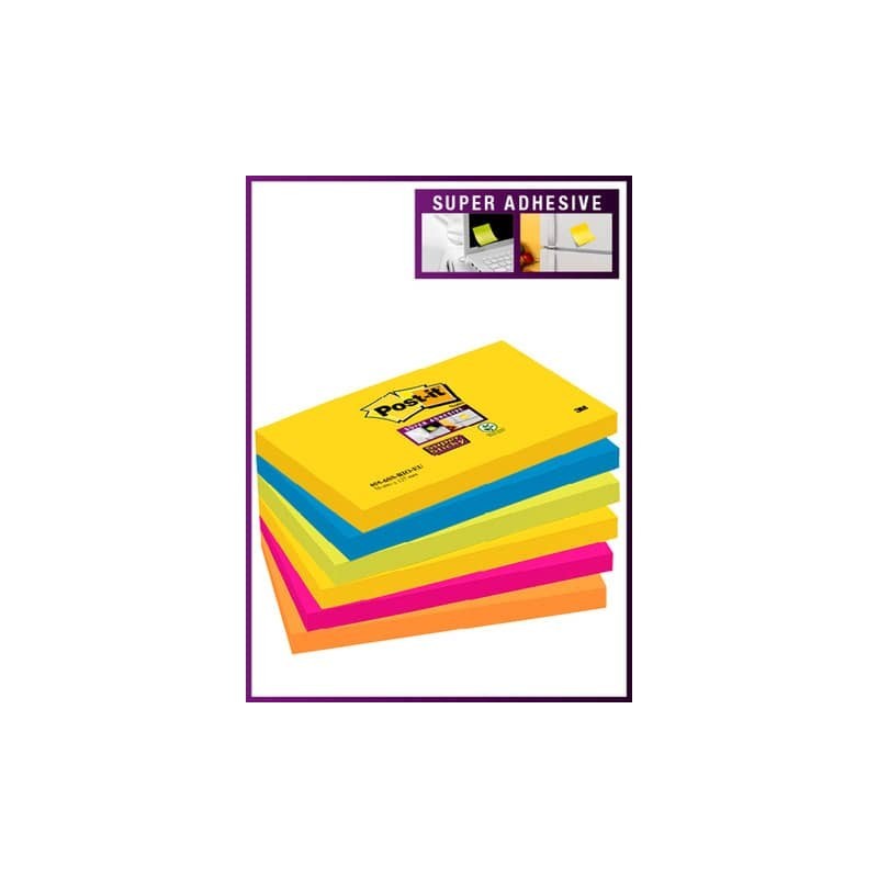 Foglietti riposizionabili Post-it® assortiti - conf. 6 blocchetti da 90 ff 655-6SS RIO