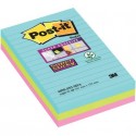 Foglietti Post-it® Super Sticky XXL Cosmic a righe assortiti conf. 3 blocchetti da 90 ff - 4690-SS3 COS