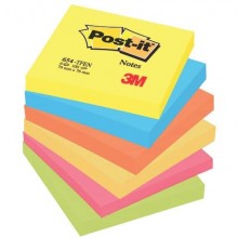 Foglietti riposizionabili Post-it® Notes Energy 76x76 mm neon assortiti conf. 6 bloc. da 100 ff - 654-TFEN